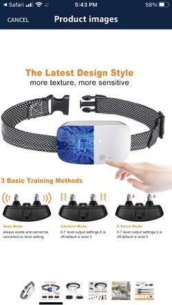 NBJU Bark Collar for Dogs,Rechargeable Anti Barking Training Collar with 7 Adjustable Sensitivity and Intensity Beep Vibration for Small Medium Large 
