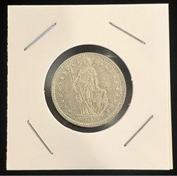 1958 B Switzerland 1 Franc Silver Coin (Helvetia Standing Liberty)