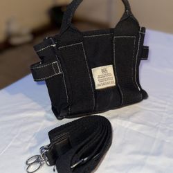 BDG Black Mini Canvas Tote Bag