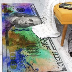 Rare Multi color $100 Bill Runner 24”x59”