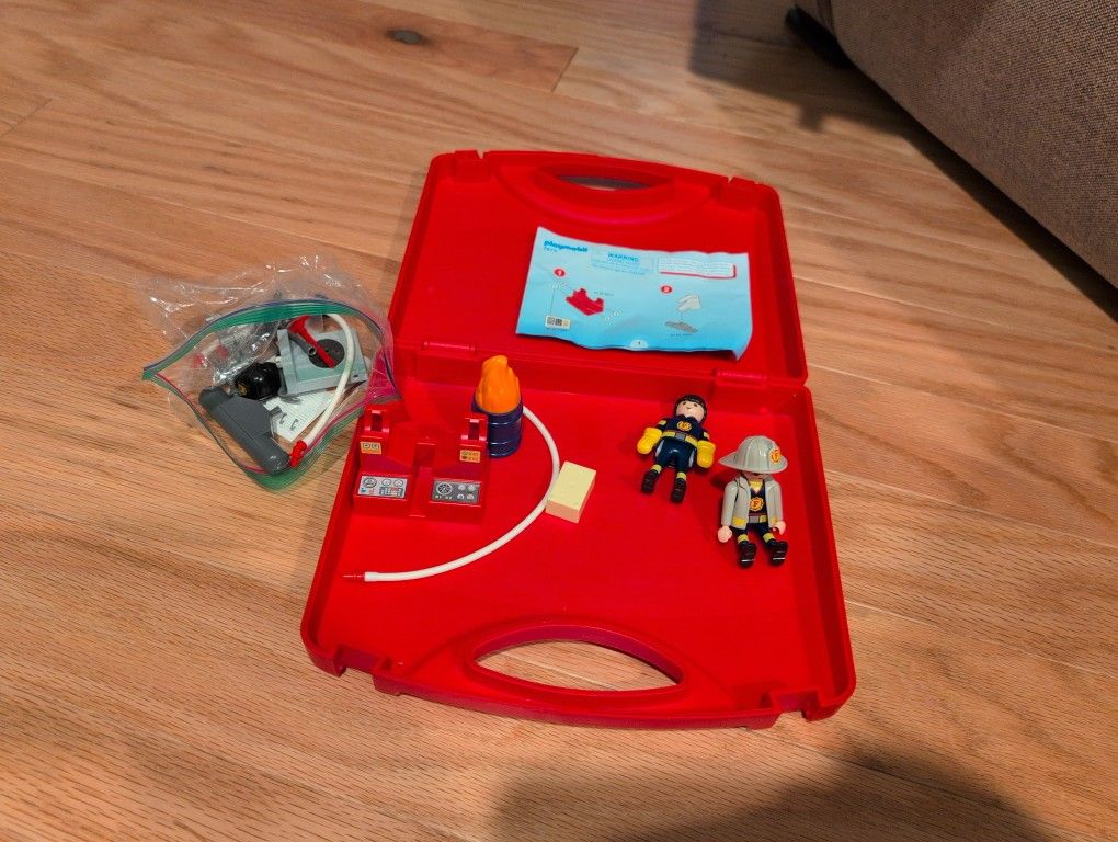 Playmobil 5973 Firefighter Set With Carrying Case