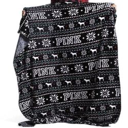 VS pink reversible plush blanket