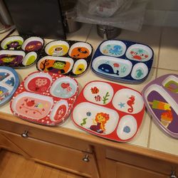 13pc Toddler/kid Plates Lot