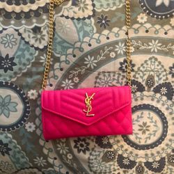 Pink And Gold Accent Envelope Purse  Look At Pic For Name Brand