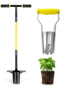 Bulb Planter Tool with Long Handle and Handheld Transplanter