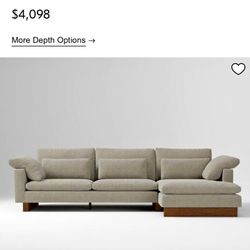 West Elm White Harmoney Sectional 117"