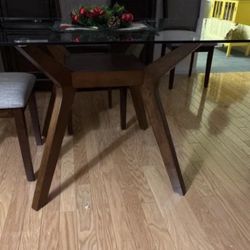 Paxton Square Wood Dining Table Base, Perfect For Round Glass Dining Table Tops