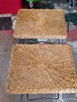 2 wicker decorater tables
