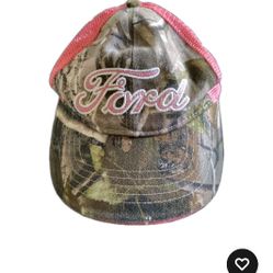 Ford Pink Logo Camouflage Women's Trucker Hat Cap Strapback Mesh