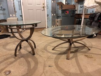 Glass Coffee Table And End Table 