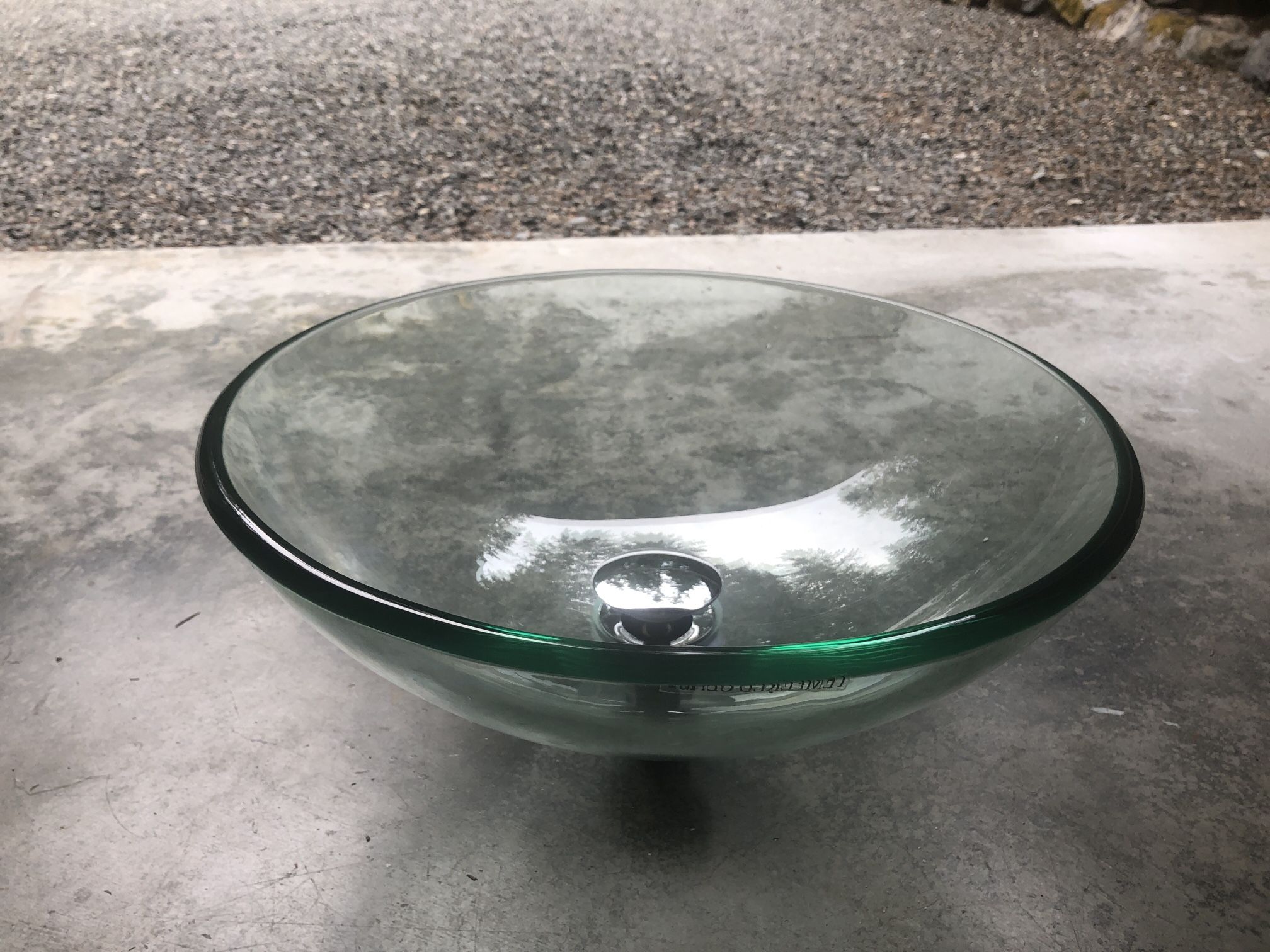 New In Box Glass Bathroom Vessel Sink