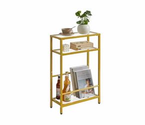 3-Tier Gold Metal Shelving Unit