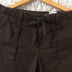 Eddie Bauer:Cotton Adjustable Length Pants, Drawstring, Multiple Pockets, Size:6