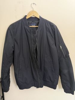 GAP Black Bomber Jacket Men's Medium - Classic Zip-Up Coat