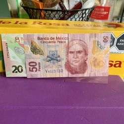Billetes $50 Y 20 Pesos 