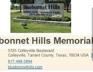 Cemetary Plot Bluebonnet Hill Cemetary Colleyville TX