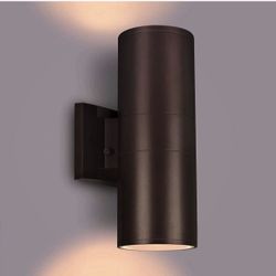 Outdoor Wall Lights Dusk to Dawn Outdoor Lighting Fixtures Wall Mount - 2 Light Bulbs Included, Modern Sconces Wall Lighting- Up Down Exterior Outdoor