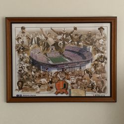 Miami Orange Bowl “🏈 HURRICANES” Framed Poster