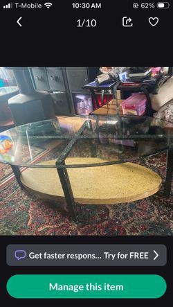 Gorgeous Mid Century Coffee Table Glass and Iron