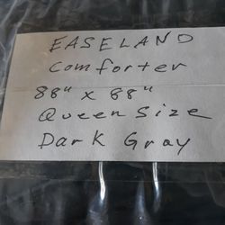 Easeland Comforter Queen size Dark Gray In Color 