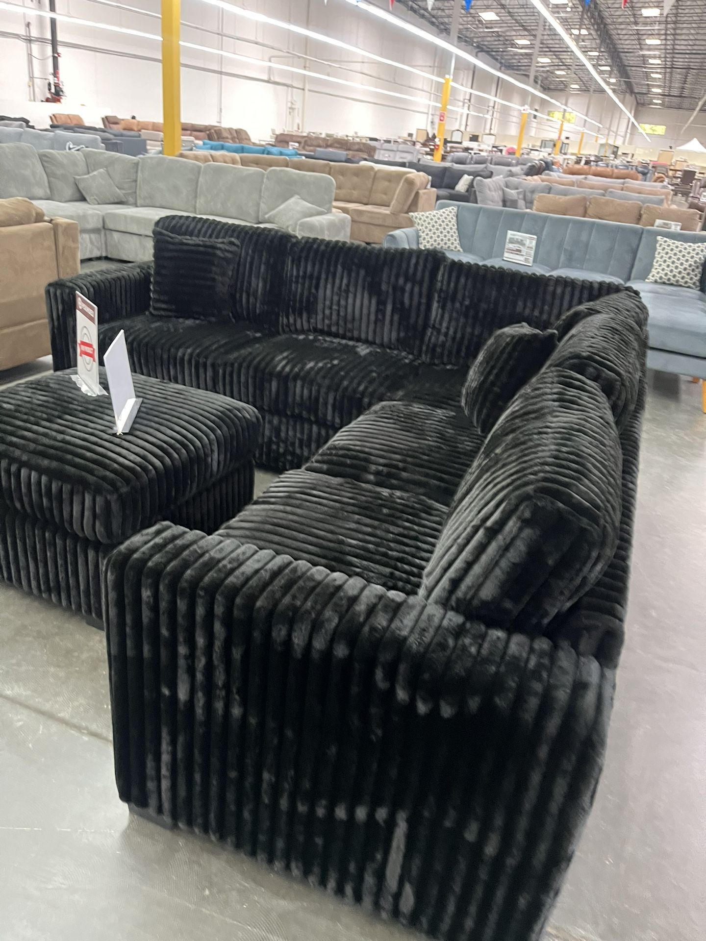 New Black Sectional