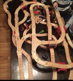 Wooden Track Set Over 300 Pieces Including Trains