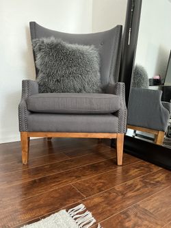 Dark Gray Wingback Accent Chair