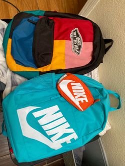 Boy backpacks