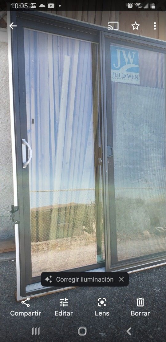 Exterior Sliding Patio Door 60x80 Left Hand Jelwend New Construction Bronze Outside White Inside
