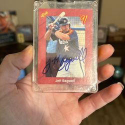 Classic 1991 Baseball Card Autographed By Jeff Bagwell