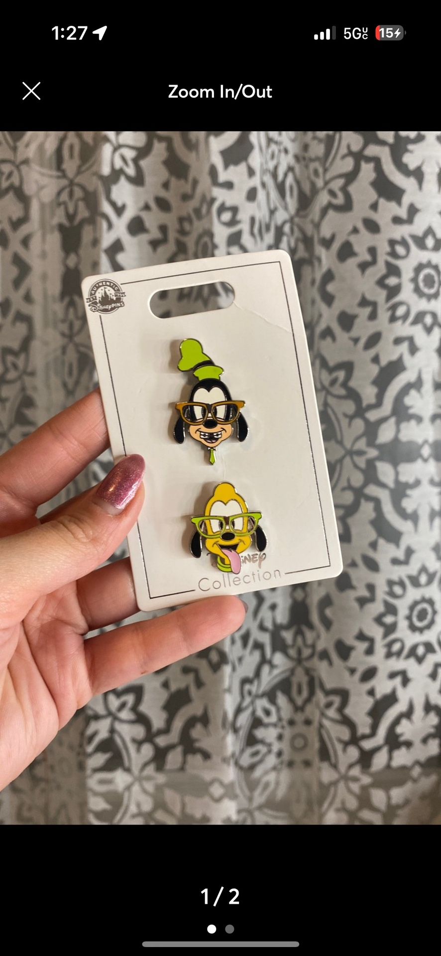 Disney Goofy and Pluto nerd pins