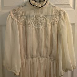 Saks Fifth Ave Cream Vintage Dress
