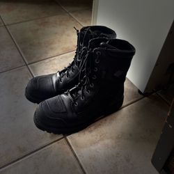 Harley-Davidson Black Leather Lace-Up Boots