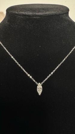 Marquise Moissanite Solitaire Pendant Necklace