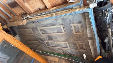 Fiberglass door brown double exterior