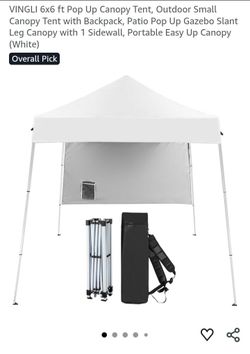 6x6 pop up canopy withbackpaxk straps