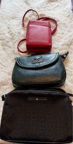 Lot of 3 Crossbody Bags black,Red & Green