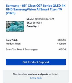 Samsung 65" Q7F QLED 4K Smart TV 2025