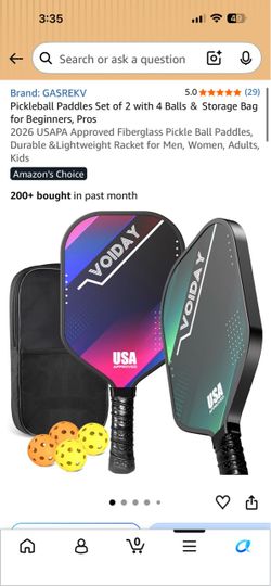 VOIDAY Pickleball Paddle Set of 2 with Balls and Bag