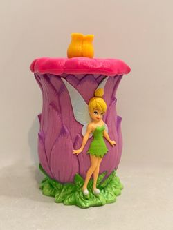 Vintage Y2K Disney On Ice Tinker Bell Flower Cup Mug with Flip Lid