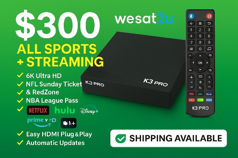π₯ Wesat2u K3 Pro 6K Media Player β ALL Sports + Streaming β $300