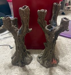 Resin Tree Trunk candle holder Decorations – Set of 2
