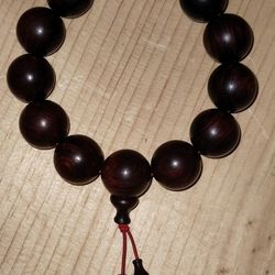 Bracelet Charm Natural Rosewood Prayer Beads