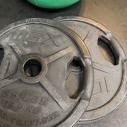 Pair of 35lb Rubber Olympic Weights Plates - still available!