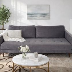 🛋️ Gray Velvet Sofa- Delivery Available 🚚