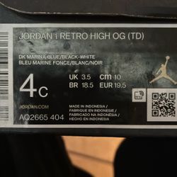 4C Air Jordan 1 OG- Marine Blue, Black, and White 