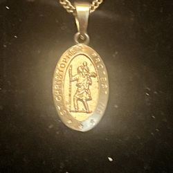 14K Saint Christopher medallion