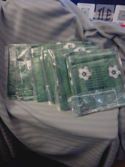 Six piece XCHI Soccer table cover Decoration lot - see Description