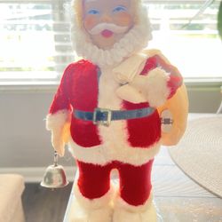 1950s Vintage Alps Mechanical Santa Clause With Bell