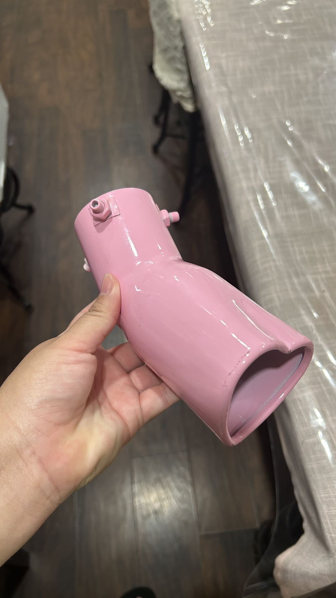 Pink exhaust heart shaped cover
